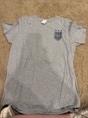 USA Shield Heather Gray Short Sleeve Tee
